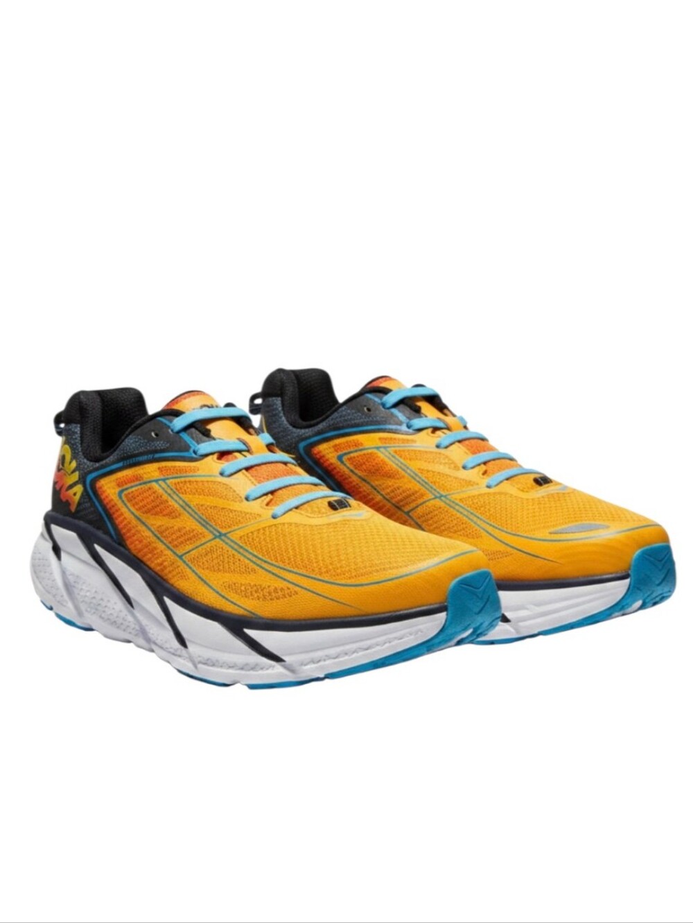 HOKA One One CLIFTON 3 Orange Sunset Men’s Size 10 Trail Running Shoes